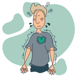 Illustration af patient med angst eller depression